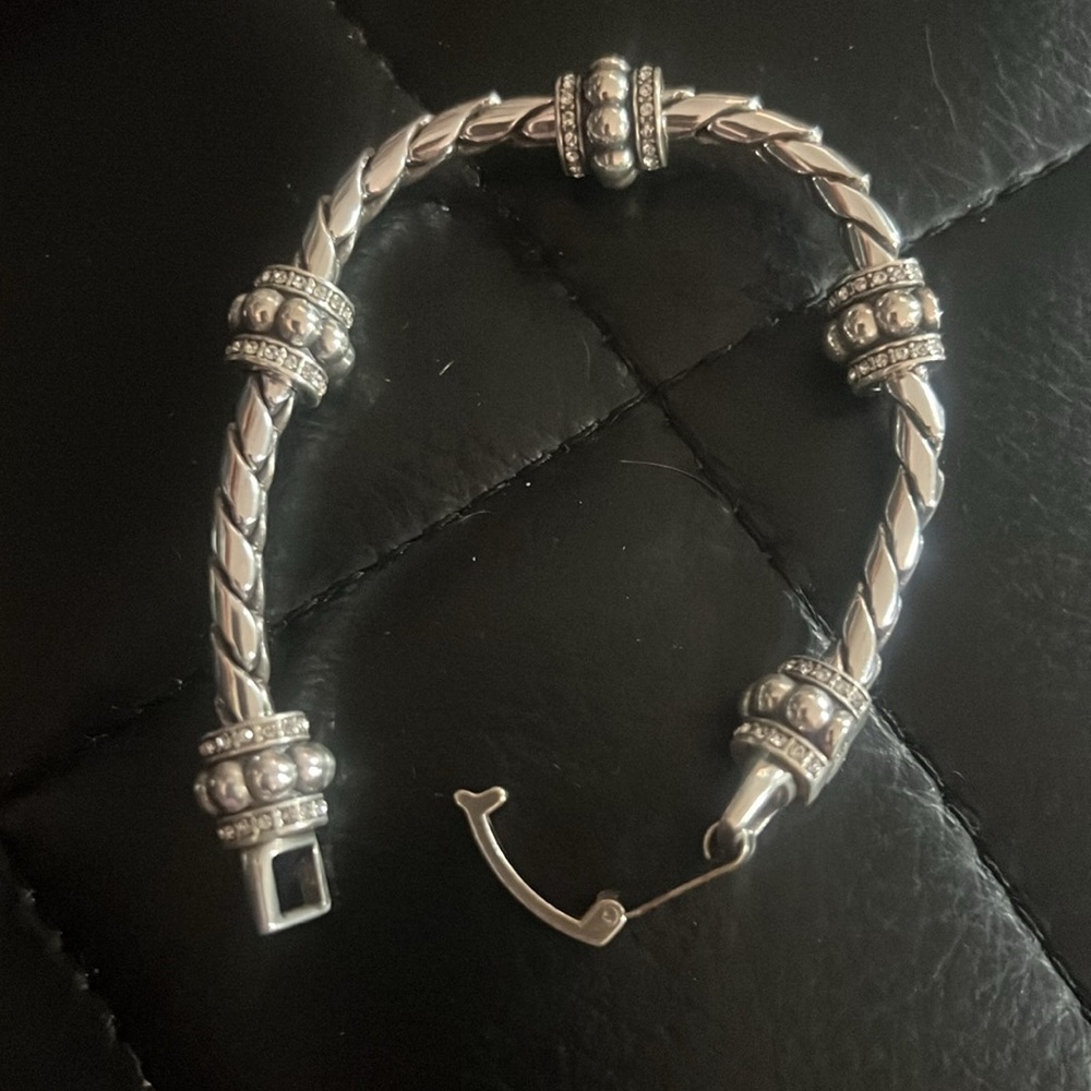 Brighton Silver Twisted Rope Bracelet with Decorative Stations